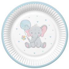 Elefánt Baby elefánt Blue Balloon papírtányér 8 db-os 22,7 cm party kellék