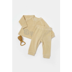  Elefántblúz és nadrág szett, 80% organikus pamut és 20% poliészter - Stone, BabyCosy (Méret: 12-18 hónapos)