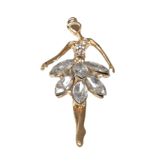 Elegáns balerina bross, Briliáns balerina, arany bross