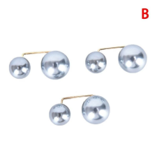 Elegáns dupla gyöngy bross ezüstszürke bross