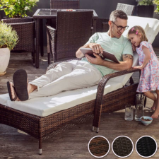 Elegáns rattan kerti nyugágy 3 színben, párnával - Antik kerti bútor