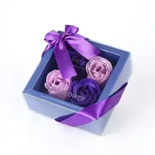  Elegáns Rózsa Szappanvirág Box – Lila és Levendula LE12967641-L szappan
