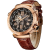  Elegáns stílus, soha nem kell elemet cserélni! - SURVAN WatchDesigner férfi automata mechanikus karóra, bőr szíj, világtérkép számlap, rozsdamentes acél óratok, zafír üveg, vízálló - ideális ajándék
