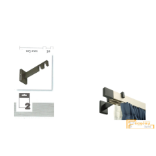  Elegante dupla oldalfali karnis tartó (2db) - Matt fekete karnis, függönyrúd