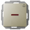 ELEKTRO-PLAST 1427-57 "Sentia" csengőjeles, jelzőfényes kapcsoló, süllyesztett, szatén, IP20, 250V, 10A, keret nélkül