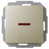 ELEKTRO-PLAST 1428-57 "Sentia" keresztkapcsoló, jelzőfényes, süllyesztett, szatén, IP20, 250V, 10A, keret nélkül