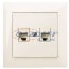 ELEKTRO-PLAST 1449-01 "Sentia" süllyesztett CAT5e/2xRJ45 informatikai csatlakozó aljzat, krém, kerettel