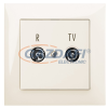 ELEKTRO-PLAST 1456-01 "Sentia" süllyesztett R-TV csatlakozó aljzat, 16dB, „átmenő”, krém, kerettel