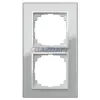 ELEKTRO-PLAST 1472-63 "Sentia" kettes üveg keret, ezüst, IP20, 250V, 10A