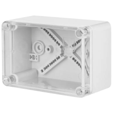 ELEKTRO-PLAST 2703-01 kötődoboz átlátszó fedéllel, 110x75x59mm, szürke, IP65 villanyszerelés