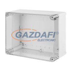 ELEKTRO-PLAST 2712-01 kötődoboz átlátszó fedéllel, 170x135x107mm, szürke, IP65 villanyszerelés