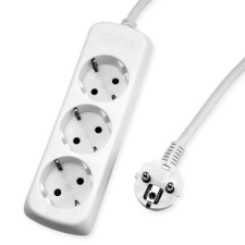  Elektromos hosszabbító kábel gyermekvédelemmel, 3 aljzat, 3m kábel hosszabbító, elosztó