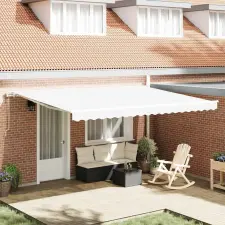  Elektromos Kihúzható Napernyő Fehér 450 × 350 cm nyílászáró