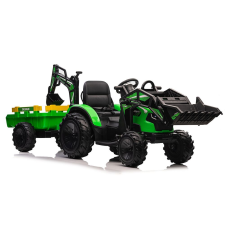  Elektromos Traktor markolóval zöld  24v 2*45 watt 20901 elektromos járgány