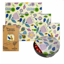 Élelmiszer csomagolópapír, Zero Waste, méhviasz, organikus pamut, újrahasznosítható, virágminta papírárú, csomagoló és tárolóeszköz