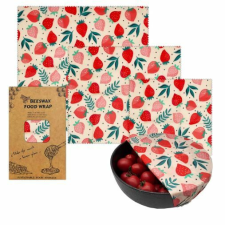  Élelmiszer csomagolópapír, Zero Waste méhviaszból, bio pamut, újrahasznosítható, eper papírárú, csomagoló és tárolóeszköz
