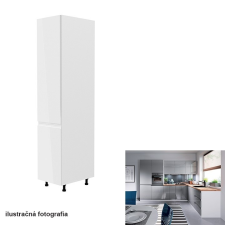  Élelmiszer szekrény, fehér/szürke extra magasfényű, balos, AURORA D40SP bútor