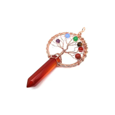 Életfa rose drót csúcs karneol medál 5x9cm medál