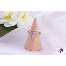  Elina goldfilled elegáns rózsaszin hosszú köves gyűrű-18K gyűrű