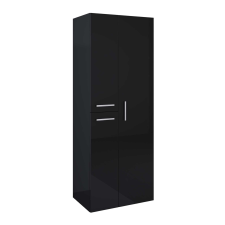 Elita Kwadro Plus szekrény 60x39.6x160 cm oldalt függő fekete 167655 fürdőszoba bútor