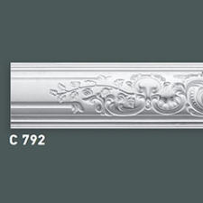 Elite Decor Poliuretán stukkó (C792) kemény, holker díszléc sarokba tapéta, díszléc és más dekoráció