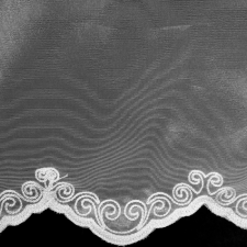  Eliza fényes mikrohálós fényáteresztő függöny hímzéssel Fehér 300x145 cm lakástextília