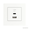 ELKO EP Hungary ELKOEP Fehér dupla USB töltő (USB-A + USB-C) - komplett - q45 (45381_SBR+45910_TBR+45993)