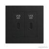 ELKO EP Hungary ELKOEP Fekete USB-C töltő, 1 modul x2 - komplett - q45 (2x45387_SPM+45910_TPM+45993)