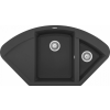 ELLECI Easy Corner G59 Gránit Sarok Mosogatótálca gyümölcsmosó medencével és csepegtetővel antracite LGYCOR59