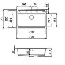 ELLECI - Mosogatótálca Best 130 Workstation G40 nero mosogatótálca