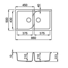 ELLECI - Mosogatótálca Ego 450 M79 aluminium mosogatótálca