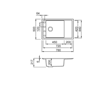 ELLECI - Mosogatótálca Sintesi 305 Keratek K82 Sage fekete tartozékokkal mosogatótálca