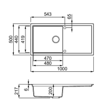 ELLECI - Mosogatótálca Sintesi 480 K82 Sage Green fekete tartozékokkal mosogatótálca