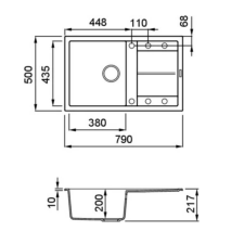ELLECI - Mosogatótálca Unico 300 K86 Black mosogatótálca