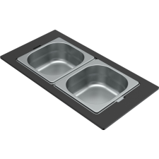 ELLECI - Tároló edény kétrészes gourmet 410 inox HPL kerettel papírárú, csomagoló és tárolóeszköz