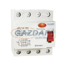 Elmark áram-védőkapcsoló, RCD JEL1A, 4P, 20A/100mA, 6kA, 400V villanyszerelés