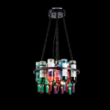 Elmark BOTTLES Mennyezeti lámpa, Fekete, színes üvegekkel, 600x400mm világítás