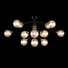 Elmark BUBBLES MENNYEZETI LÁMPA fekete és bronz borostány üveggel 1350x600mm 16XE14 világítás