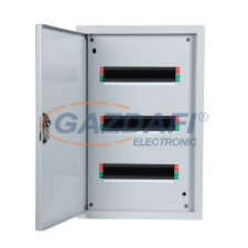 Elmark falon kívüli fém elosztószekrény, 30 modul, 2 sor, 428x428x110mm, IP40, fehér villanyszerelés