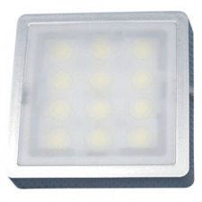 Elmark LED bútorvilágító lámpatest, ezüst, 57x57 mm, 210 lm, meleg fehér fény, 2.4 W műhely lámpa