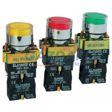 Elmark LED-es ipari nyomógomb, EL2-BW3571, 110V, 6A, sárga villanyszerelés