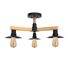 Elmark Phil mennyezeti lámpa 3XE27 fekete/fa-Elmark világítás