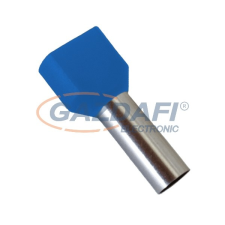 Elmark szigetelt dupla érvéghüvely, kék, 2x0.75mm2, 8mm, TE7508, 100db/csomag villanyszerelés
