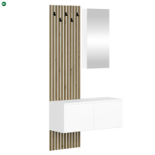  Előszobai szett, fehér/artisan tölgy, REBEKA bútor