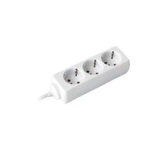 Elosztó, 3 konnektorral, érintésvédelemmel, fehér, 10m, 16A, 3500W hosszabbító, elosztó