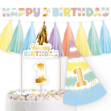  Első születésnap Rainbow dekoráció szett 4 részes party kellék