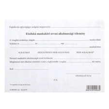 Elsőfokú munkaköri orvosi alkalmassági vélemény nyomtatvány