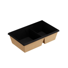  Elviteles doboz, 800ml, karton, osztott, fekete belső I 50 db/csomag papírárú, csomagoló és tárolóeszköz