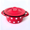 EMA-LION Bonyhádi Zománcáru Bonyhádi pöttyös zománcozott magas lábas + fedő 12 cm