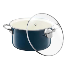 Emalia Olkusz Optimum zománcozott fazék fedővel 18 cm/2 l türkiz edény